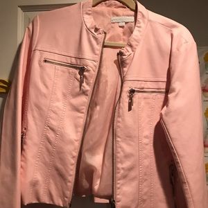 Pink leather jacket